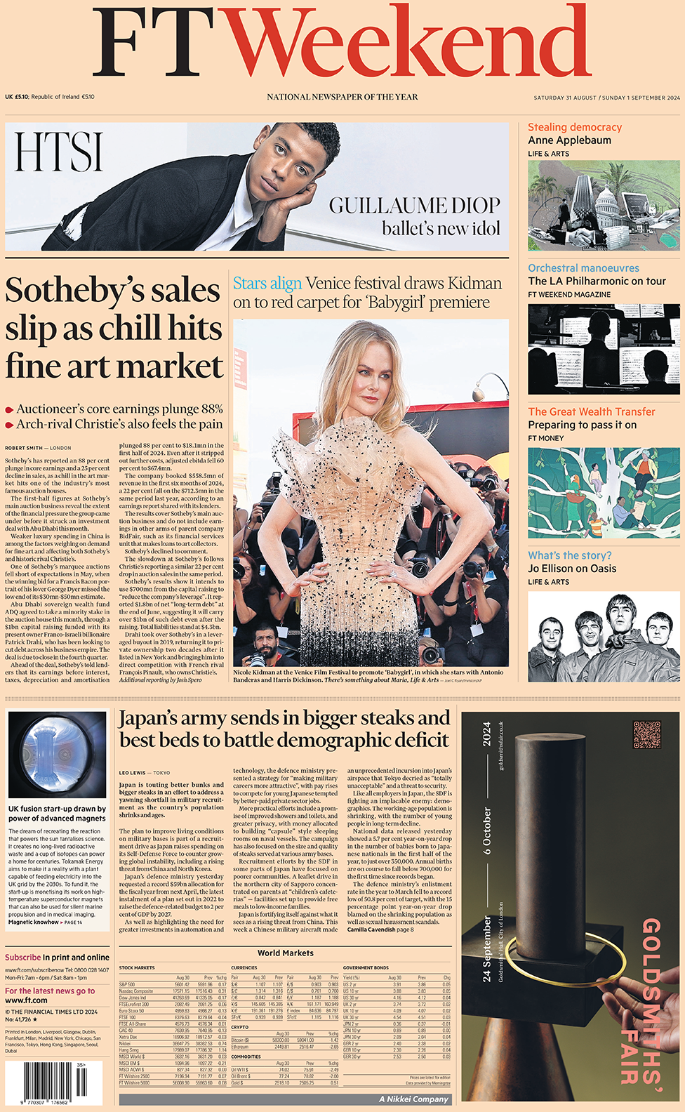 The front page of the Financial Times